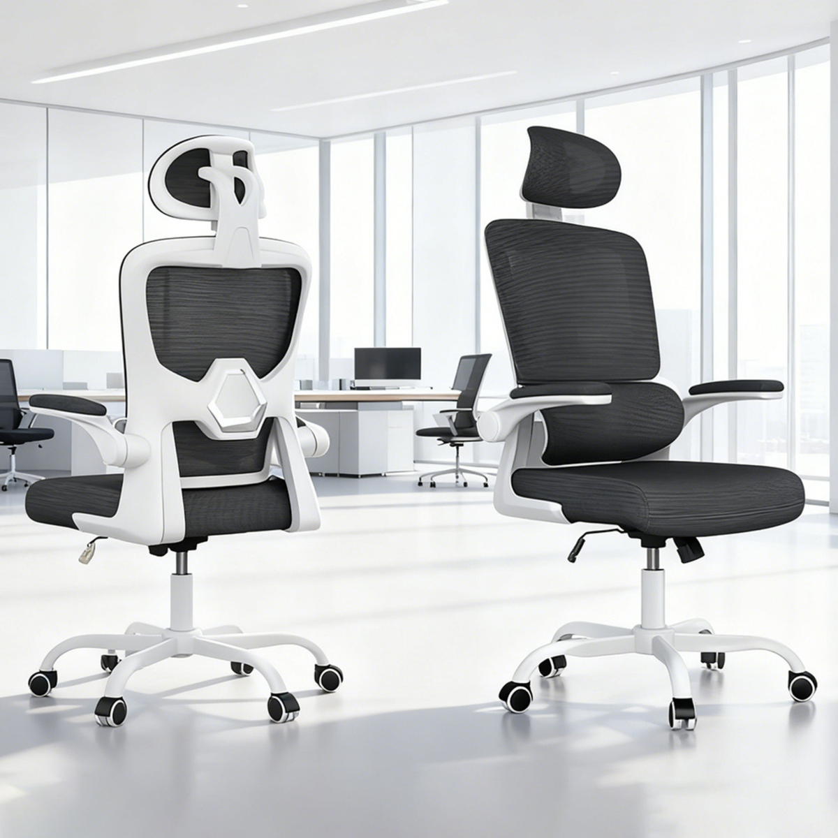 Chaise de Bureau Ergonomique multi-zones avec maille respirante – Office C-870