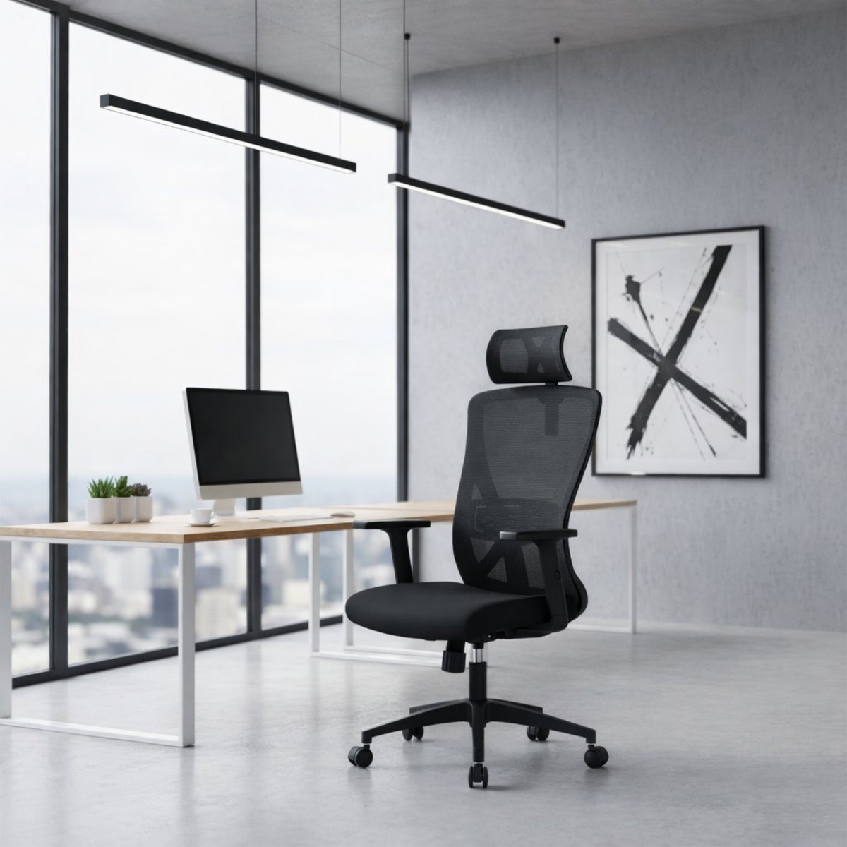 Chaise de Bureau Ergonomique à Support Lombaire Réglable – Office C-970